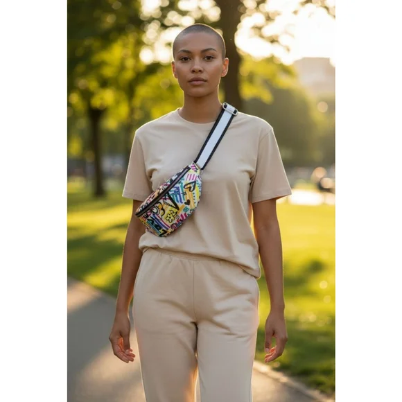 Brighton Graffiti Love Multi-color White One Size Crossbody Belt Bag - Picture 2 of 11